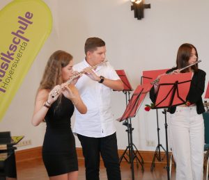 Das Querflötentrio "Jopafe" der Musikschule Hoyerswerda.