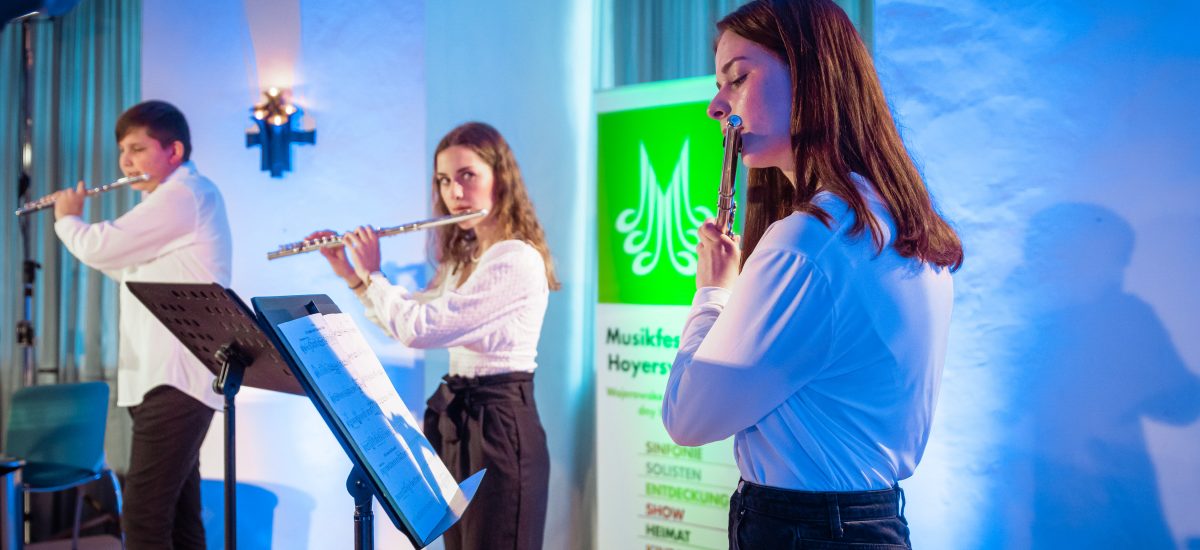Flötentrio Jopafe beim Konzert Junger Künstler der Musikschule Hoyerswerda im Schloss Hoyerswerda